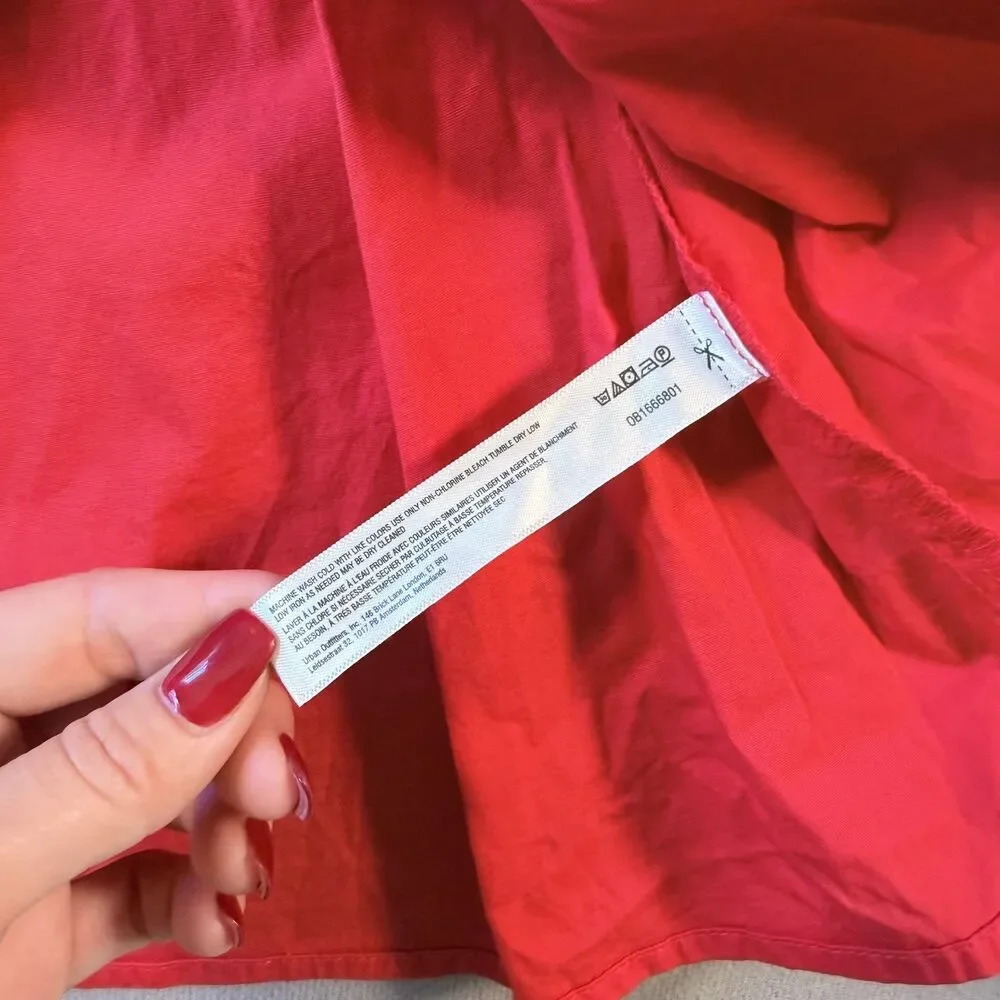 NWT FREE PEOPLE Eye Catching Mini Dress RED Back Bow XS